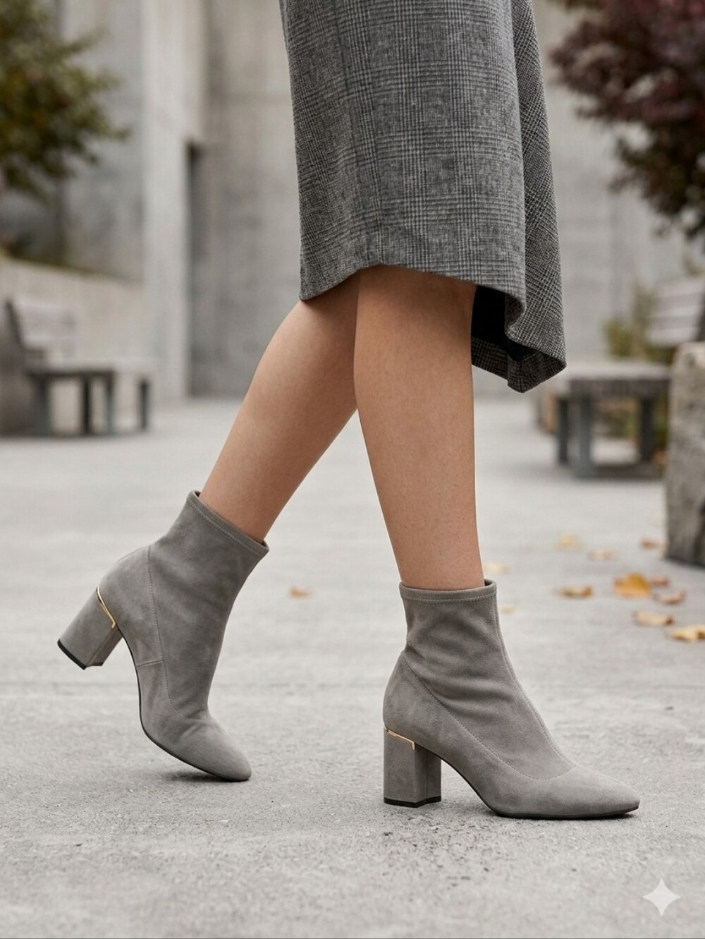Cole Haan Laree Suede Stretch Booties In Light Gray